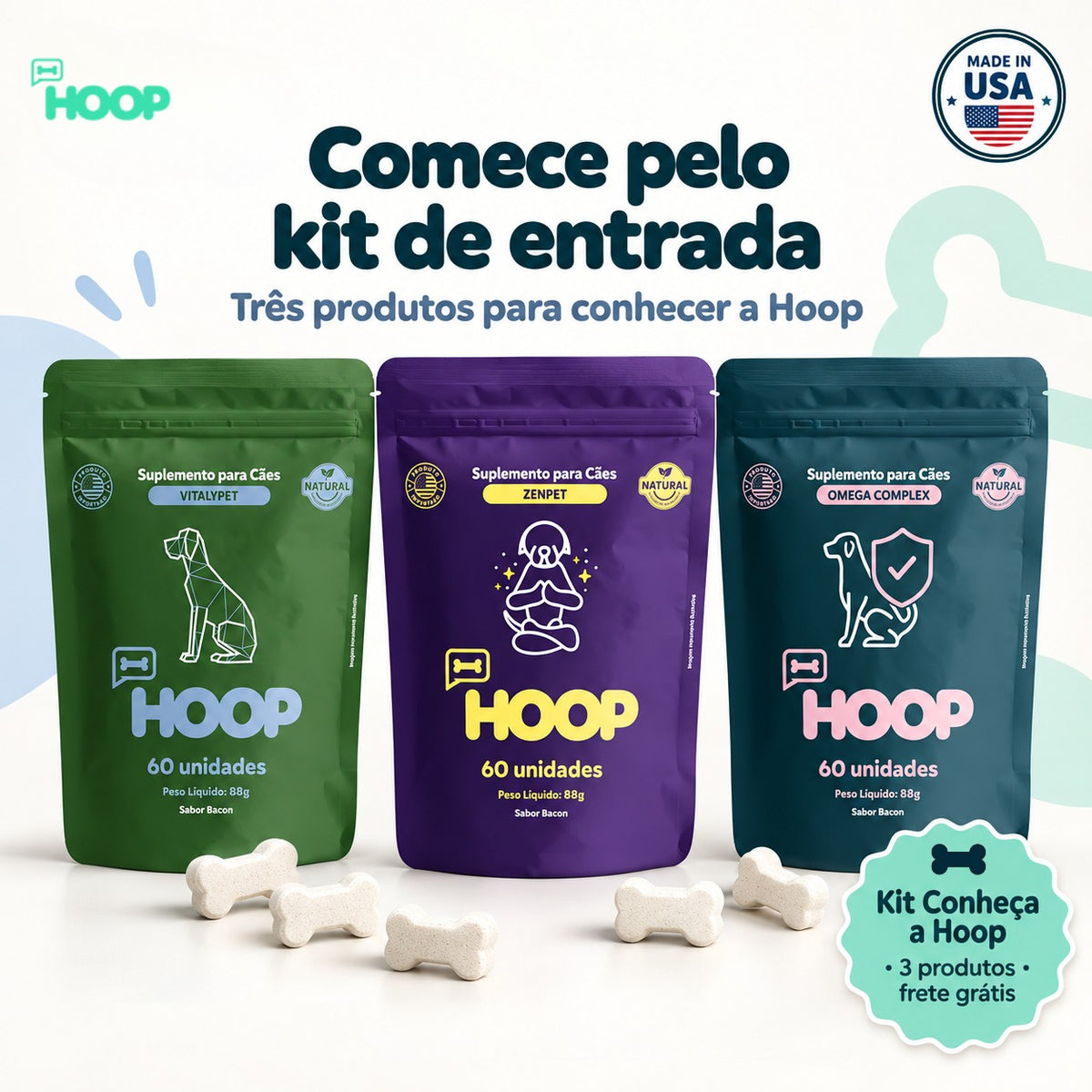 Kit Conheça a HOOP - Suplemento Canino